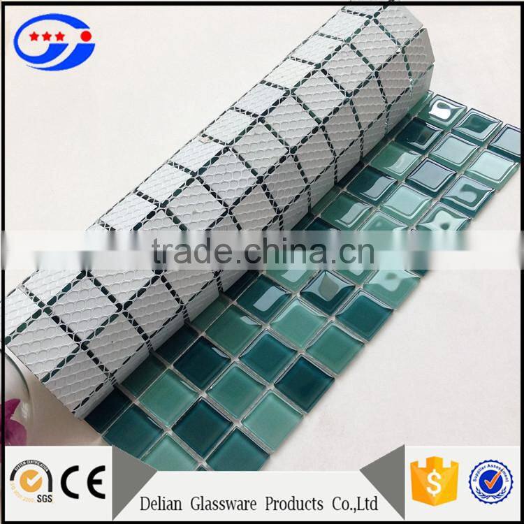 green iridescent mosaic tile