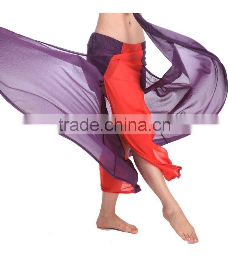 2016 Cheap Chiffon Long Colorful Sexy Belly Dance Skirts for Women Belly Dancing Costume Skirt on Sale