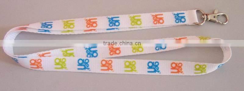 3/4" custom logo silk printing polyester lanyard with metal hook