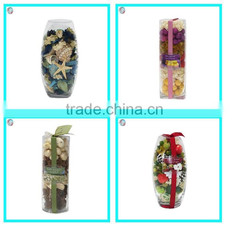 Vanilla Fragrant Potpourri In Glass Vase With Wooden Cap