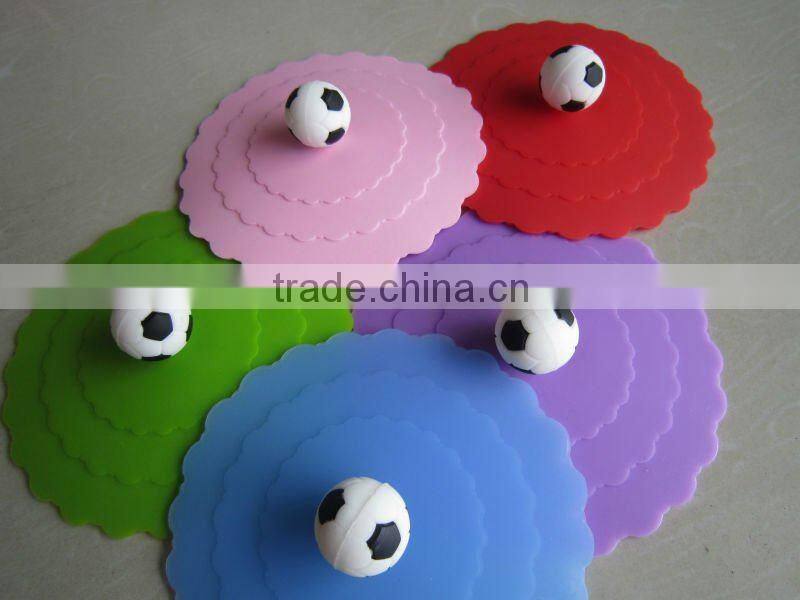 magic silicone cup lids with 3D Rose Flower handle