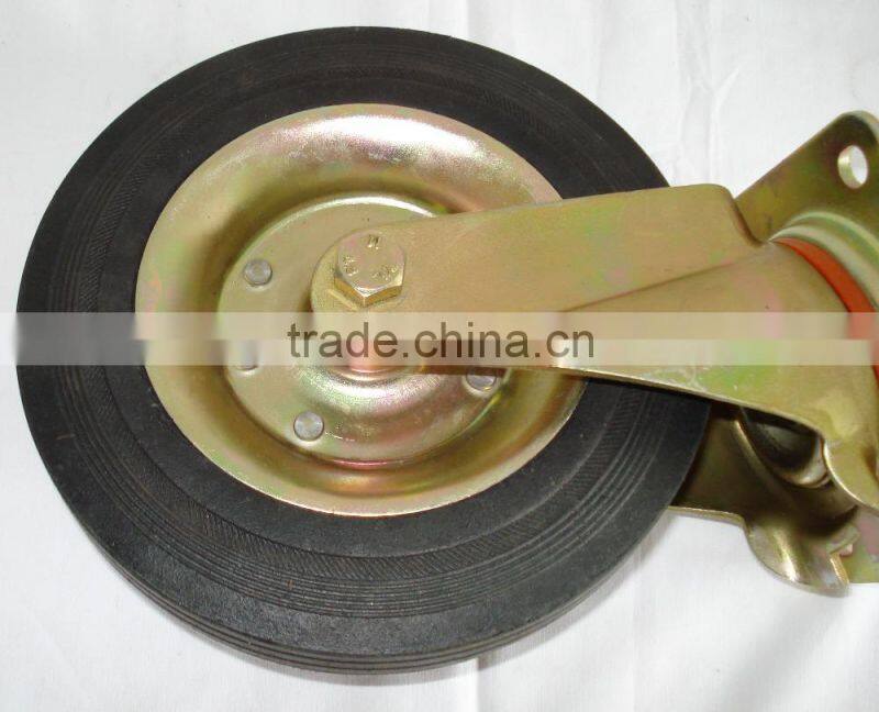 8" 200mm swivel rubber wheels for trash bins