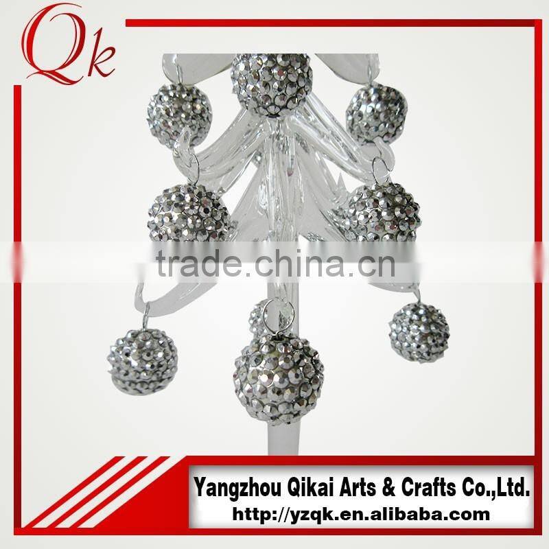 wholesale silver pendants decorated glass christmas tree with good quality