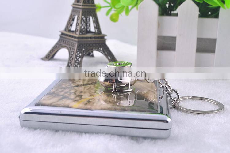 small plane stainless still commercial keyring