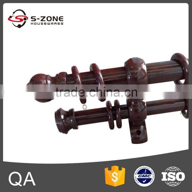 Hot sale bay window wooden curtain pole
