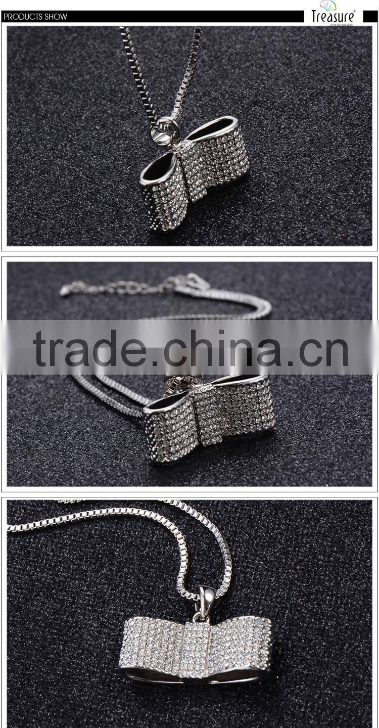 Foreign trade big-name fashion jewelry temperament full of diamond alloy necklace silver necklace wholesale European and America