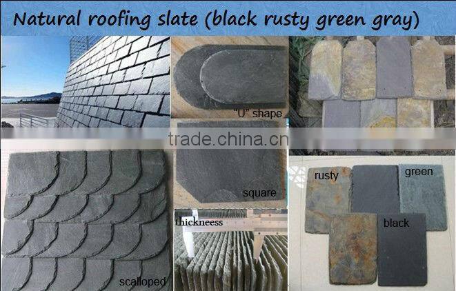 Natural black slate traditional chinese roof tiles