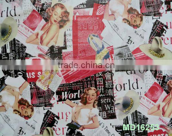 man-made pig skin pu leather for garments MD16252