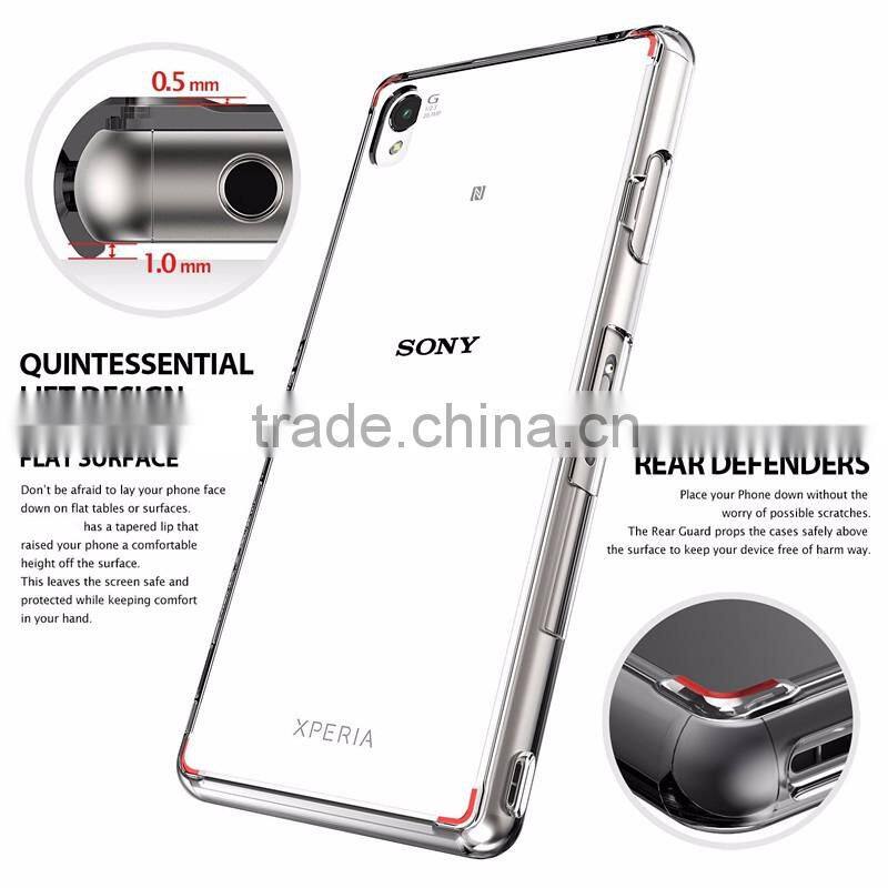 Samco Simple & Clear TPU+PC Bumper Back Cover for Sony Xperia Z3 for Sony Xperia Z3 Transparent Phone Housing