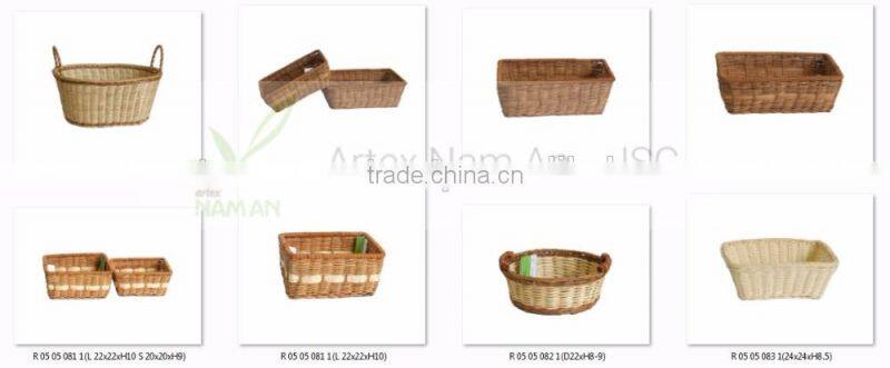 Set of three Rectangular rattan storage baskets Artex Nam An