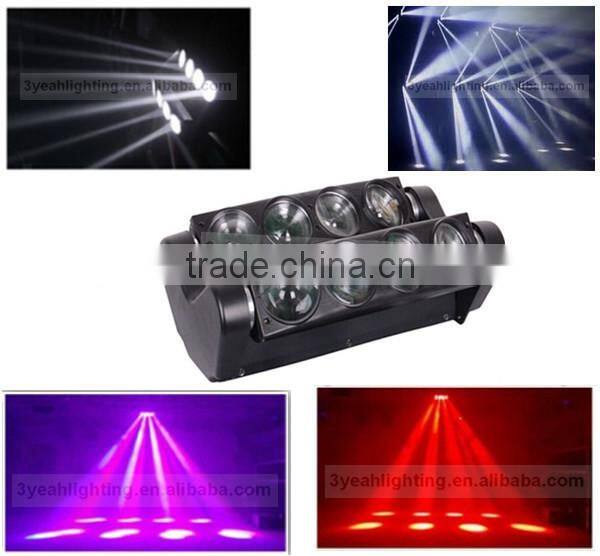 8 pcs rgbw 4 in1 white 10w led disco beam spider light 8x10w led pixel beam moving bar