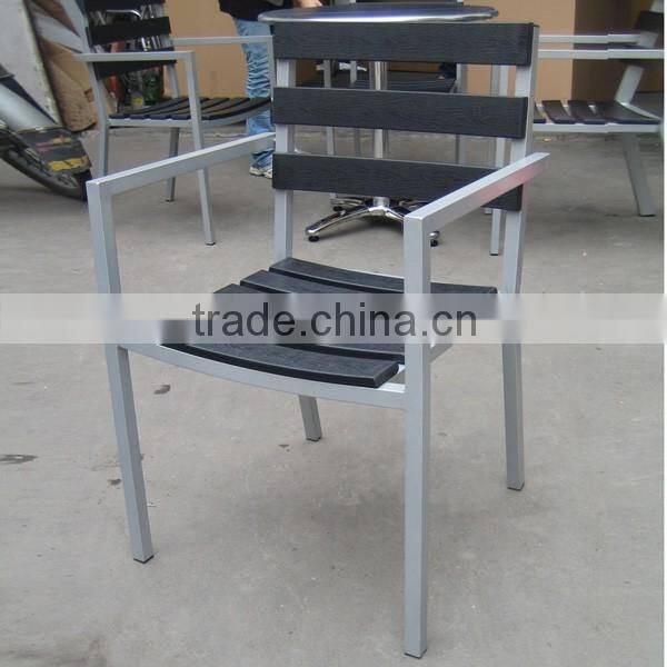 garden furniture outdoor restaurant wooden recliner aluminum dining chair YC016