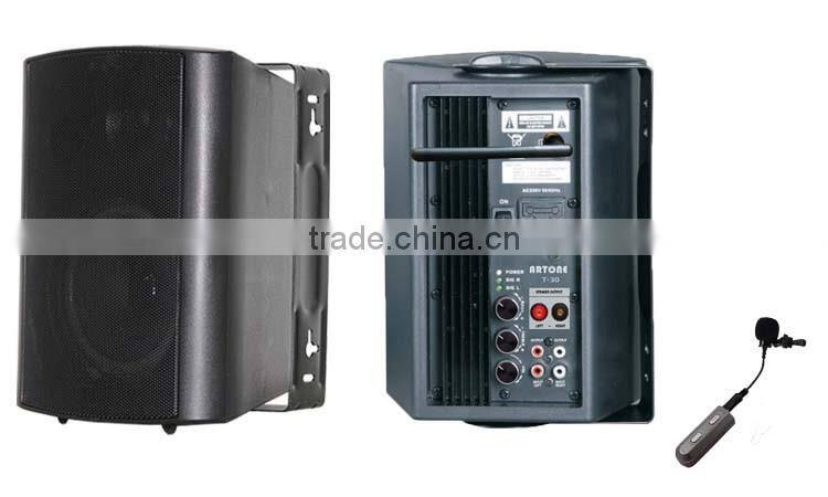 T-30 china professional bluetooth active wall mount speaker with wireless microphone