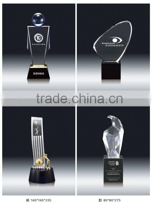 glass art crystal trophy