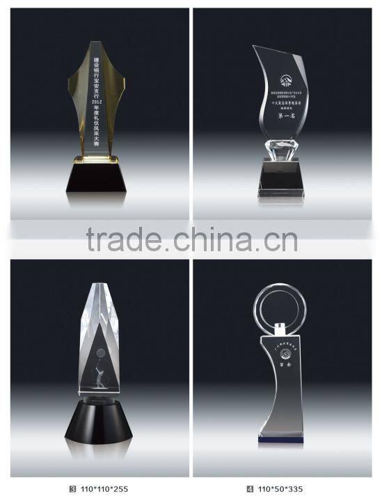 glass art crystal trophy