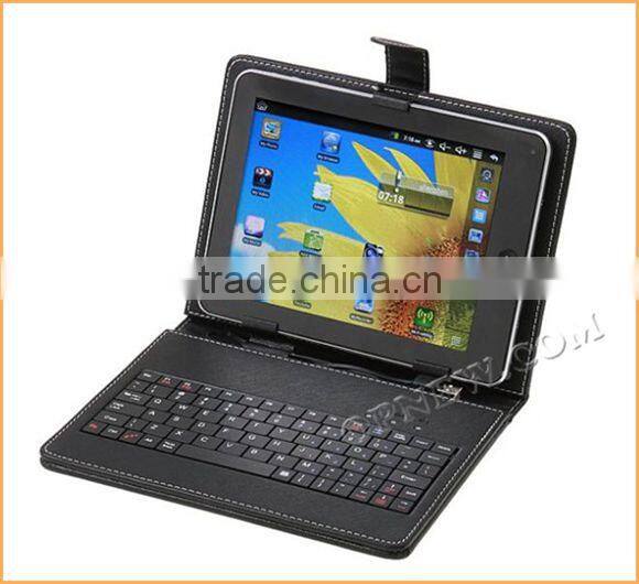 8" Keyboard Leather Cover Case QWERTY USB/mini USB/Micro Bracket Bag for 8 inch Tablet PC MID PDA Drop Shipping OPNEW Wholesale