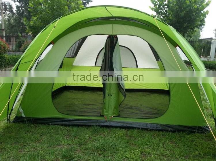 Nylon Fabric and Fiberglass Pole Material 2 room camping tent