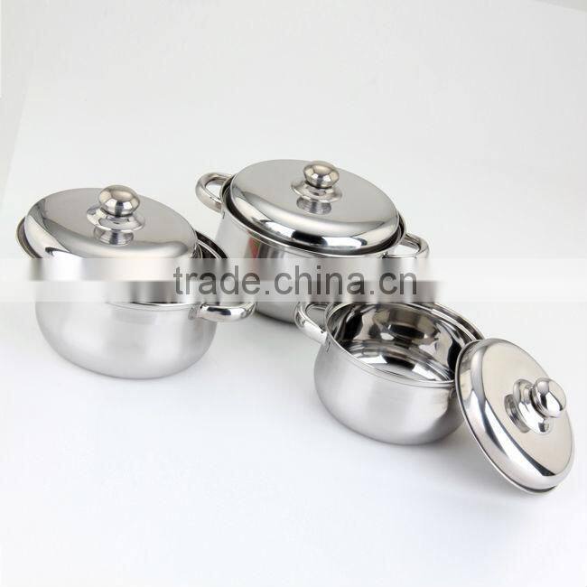 410# Stainless Steel 6 pcs Belly-shape Metal Cookware