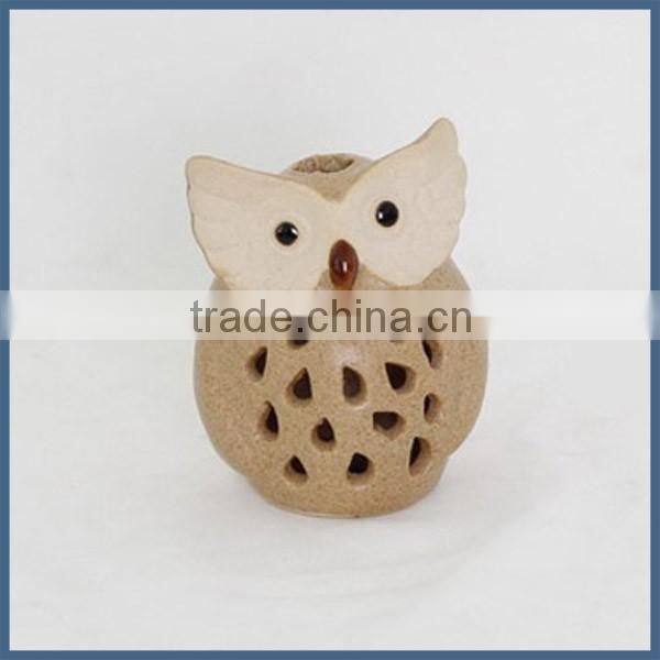 Top selling cheap small beige ceramic owl ornaments