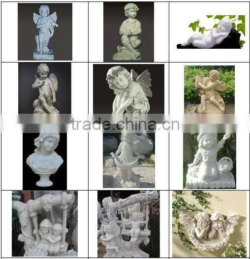 Kissing boy and girl angels stone statue DSF-EB041