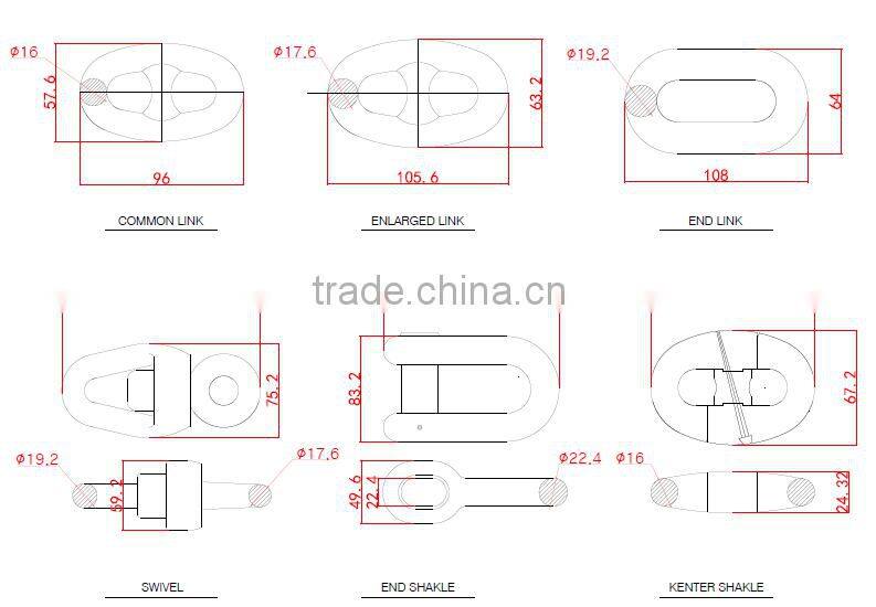 Anchor chain 16mm 25m/length black tarrel