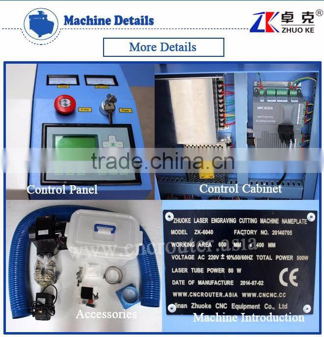 100W 3D Laser Tube ZK-6040 Laser Engraving Cutting Machine With Up And Down Platform With Leetro Control System