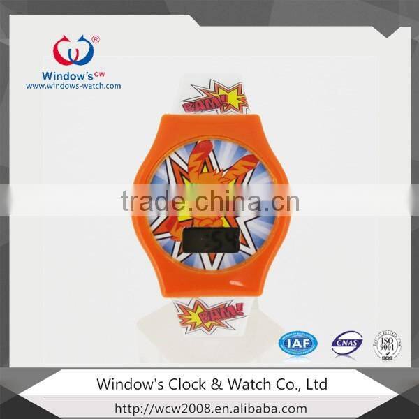 Plastic lcd digital kids carton design watch