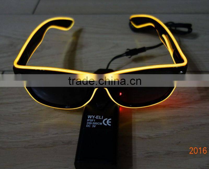 Specialize in High luminance Blue-green EL wire sunglasses / Blue-green EL sunglasses / Blue-green EL glasses