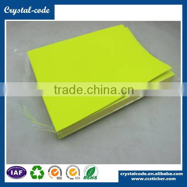 Normal removable fluorescence paper sticker in roll or bar per client's requirement