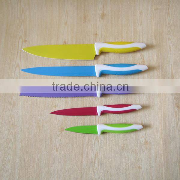 Stainless steel colorful cooking knife set