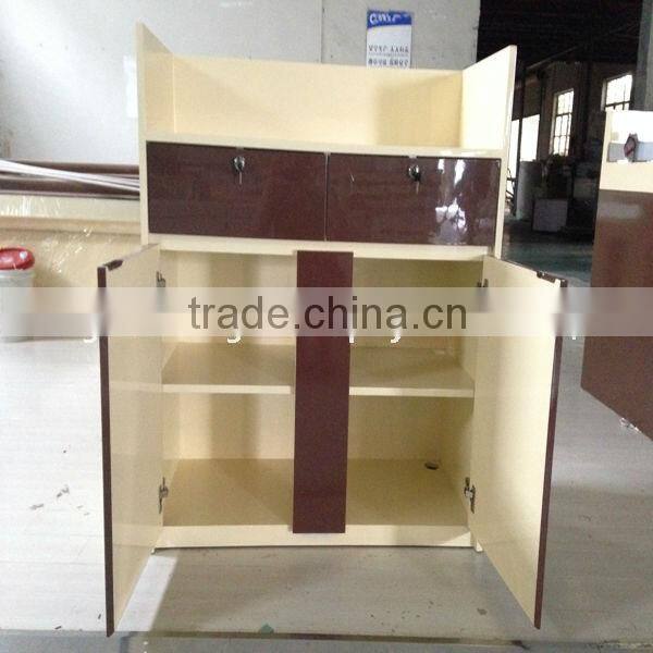 wooden high glossing painting cashier table with lockable drawers