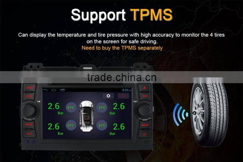 7 Inch android 4.4 quad core Car GPS for TOYOTA PRADO 2002 2003 2004 with Russia Menu support TPMS