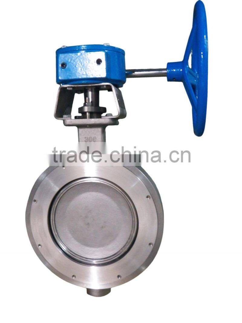 double offset handwheel manual acutated high performance butterfly valve