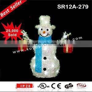 Battery operated lighted Led outdoor christmas snowman