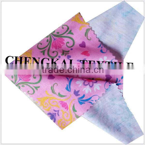 Print spun polyester fabric for woman clothing China supplier