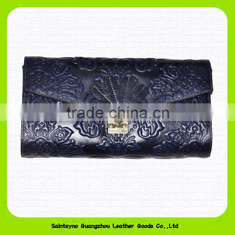 15625 Promotion cheap designer business cow leather rfid men wallet with embossing