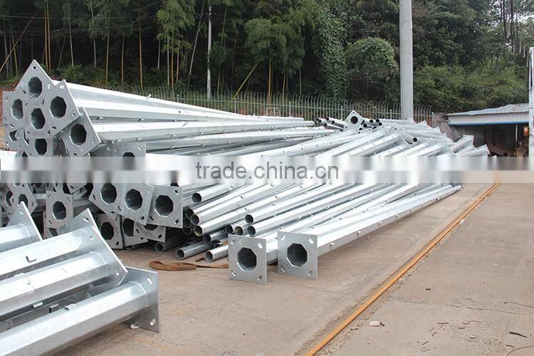 mid hinged pole led galvanized light pole