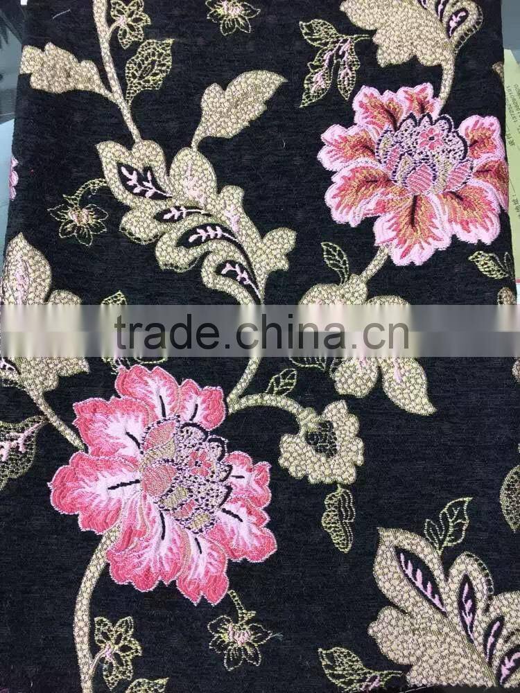 Big flower jacquard fancy fashion fabric brocade for costumes for children