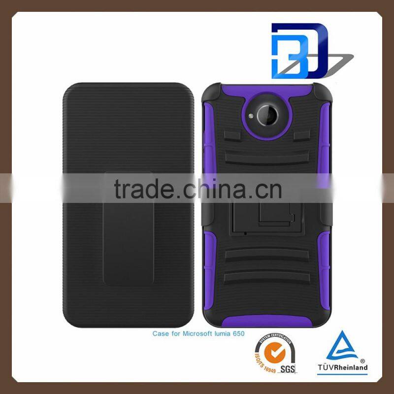 New products 3 in 1 Holster Silicone + PC Hybrid Kickstand handy Belt Clip Case for Microsoft Nokia Lumia 650 Cover accessory