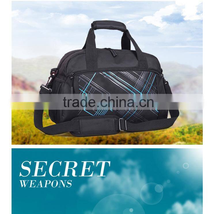 Hot quality fashion black 600d nylon charlie football sport bag