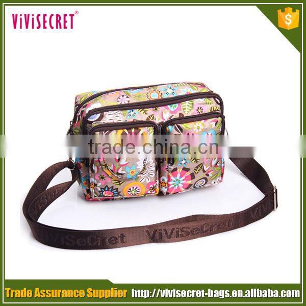 The most popular flower pattern nylon fabric long strap small men belt bag