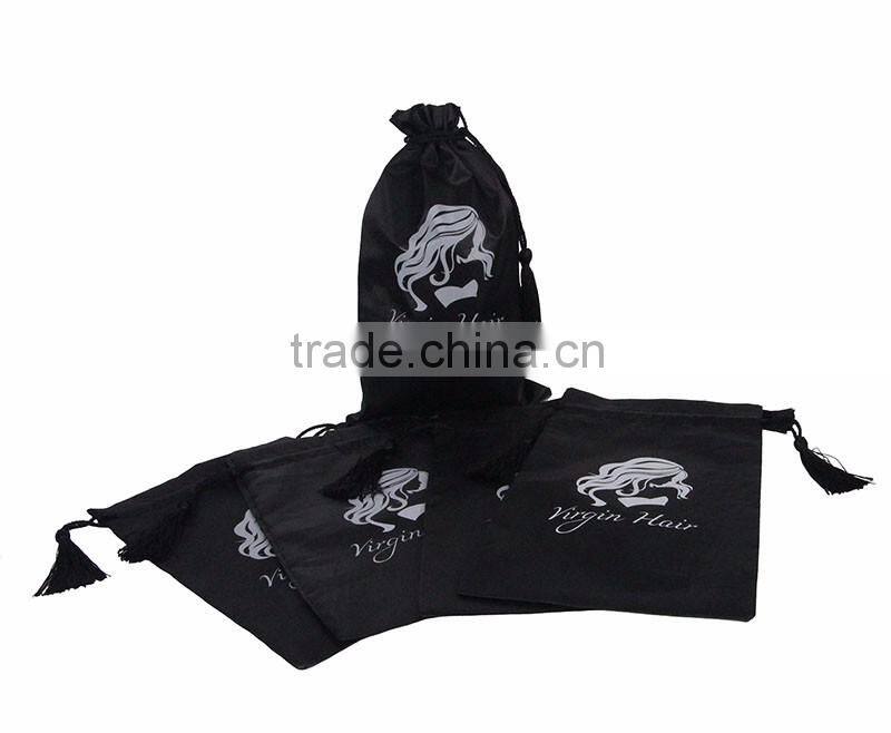 Black Virgin Hair Bag with Drawstring, Packaging Bag, Drawstring Bags