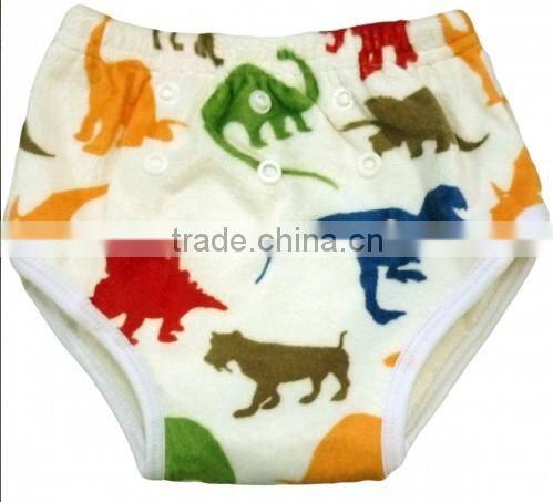 2016 popular!!!Cartoon printed color baby training pants with minky PUL outer layer and bamboo inner
