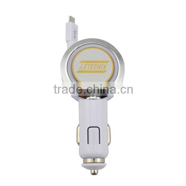 car charger to usb,High-quality Car Charger with Micro Retractable cable---Melody