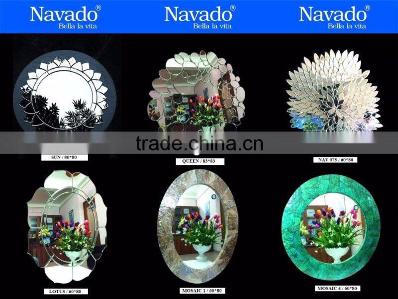 High quality best selling round mirror with 100% natural wood frame