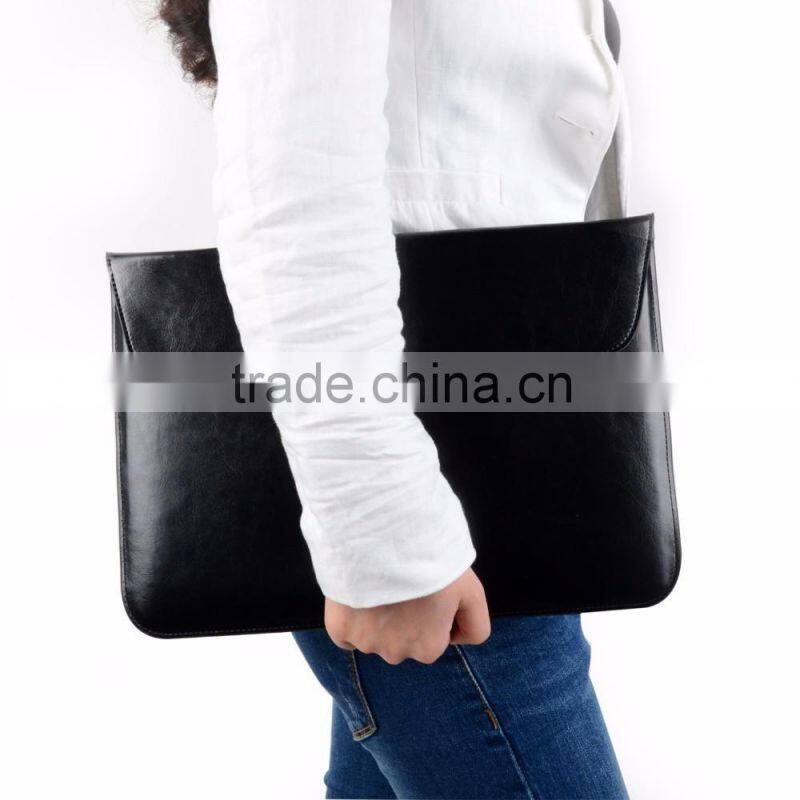 2016 Luxury classical mini/ultra-thin envelope Crazy horse PU cover sleeve for Apple MacBook Air 11 13 15