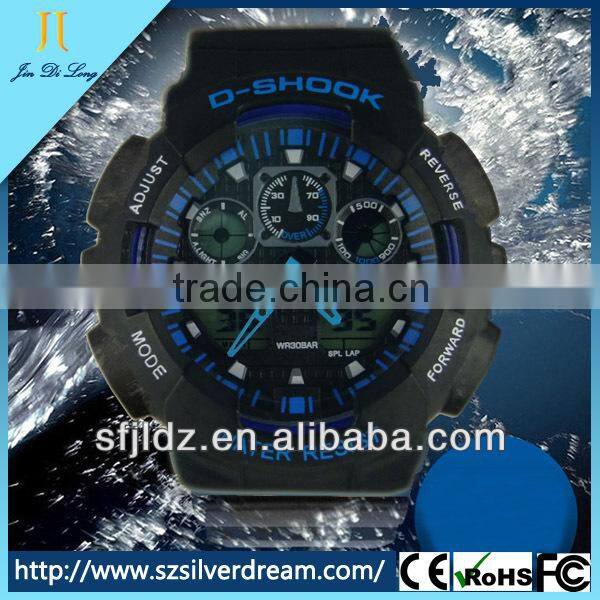 Stainless Steel Silicone Chronograph Watch Water resistance