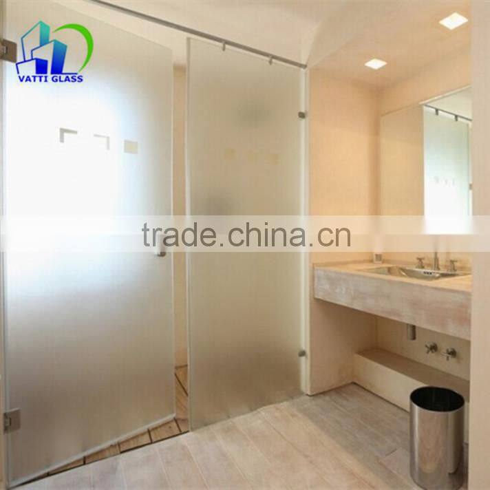 high quality sandblasted glass Frosted Glass 4mm interior frosted glass bathroom door