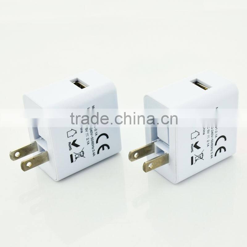 1*USB output America/Japan single plug Mobile Phone Charger