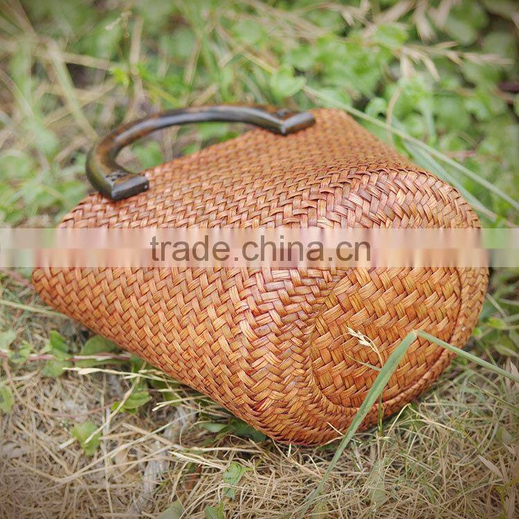 2016 new arrival beautiful straw bag brown women beach bag